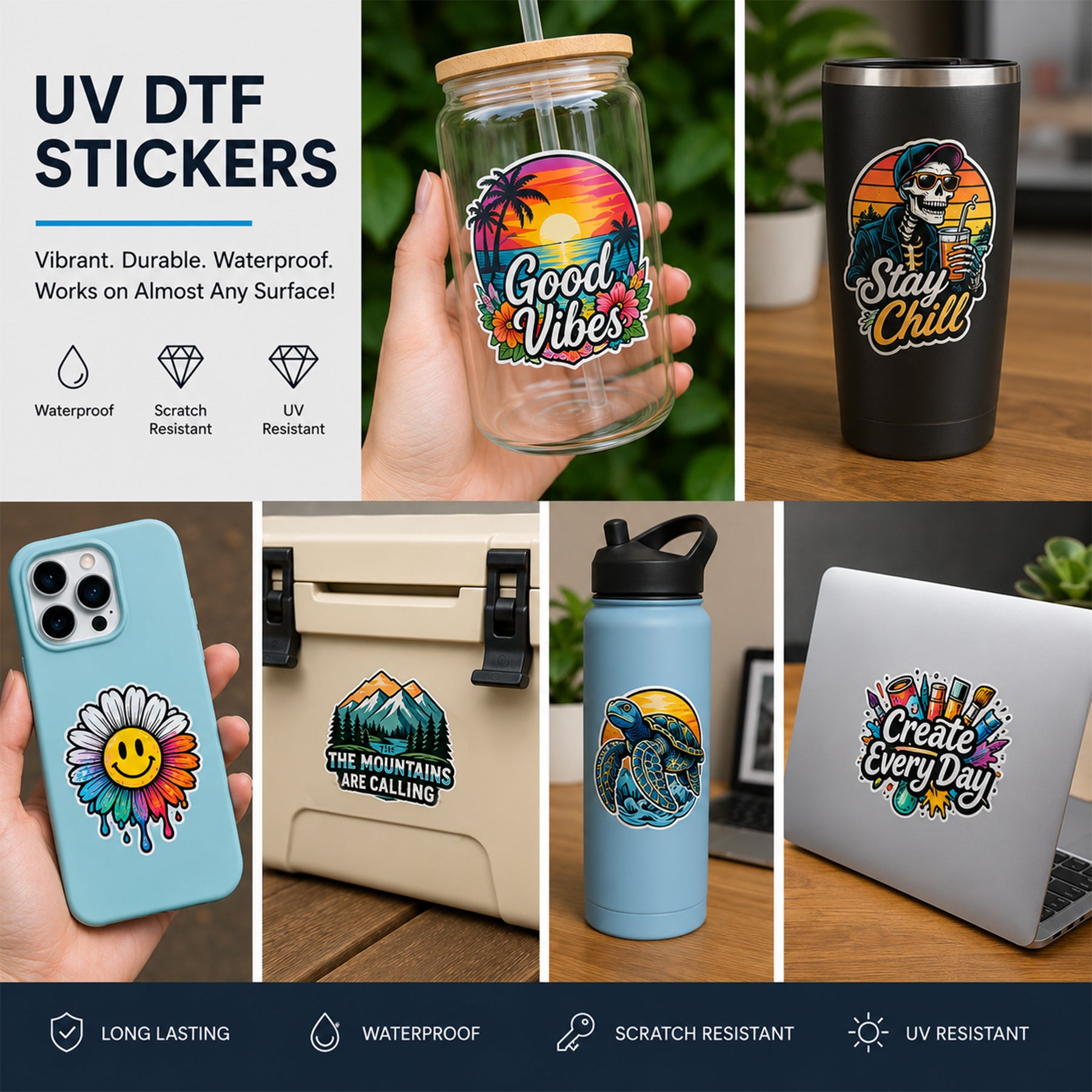 UV DTF Stickers | Premium Custom UV DTF Transfers