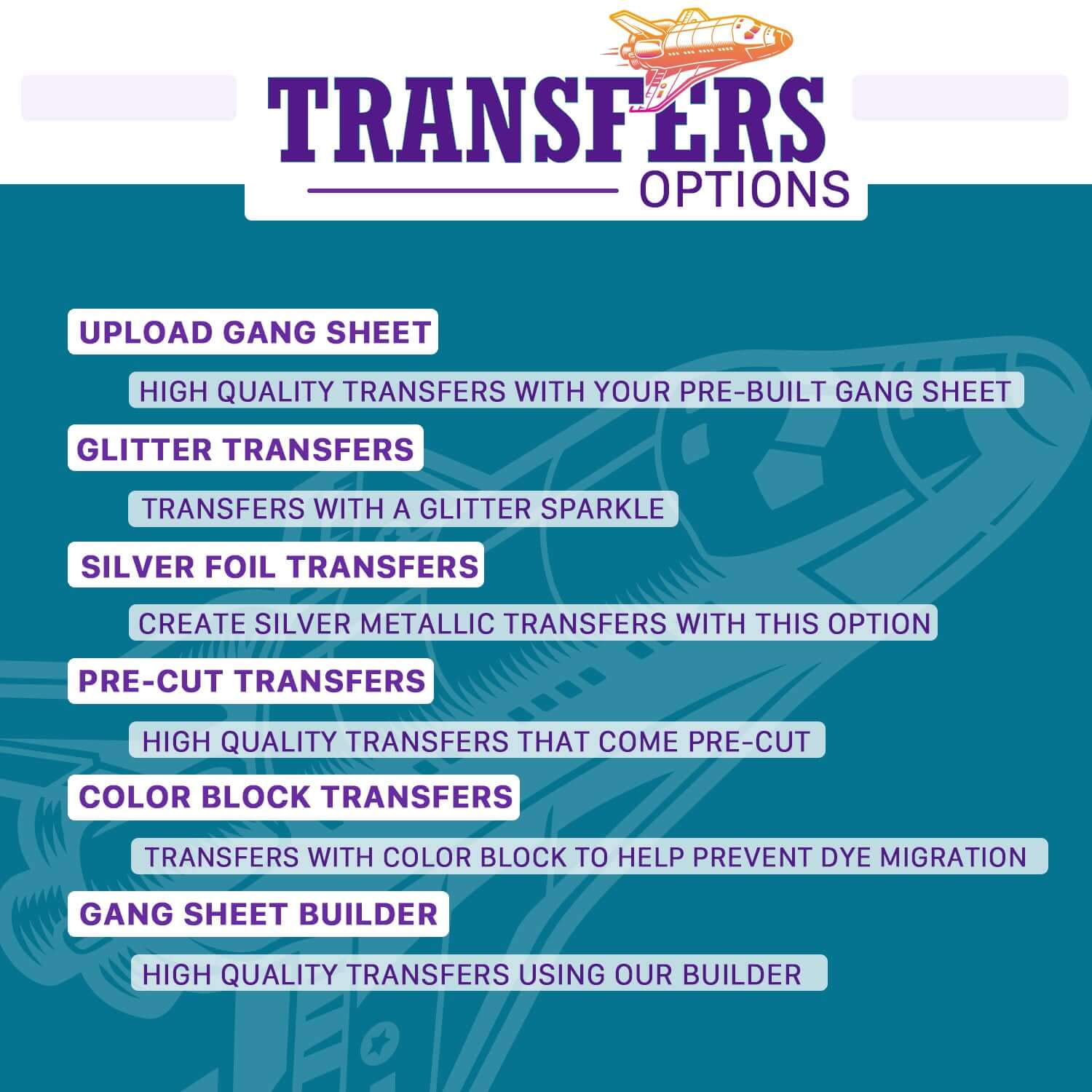Color Block DTF Transfers | Dye Migration Solution