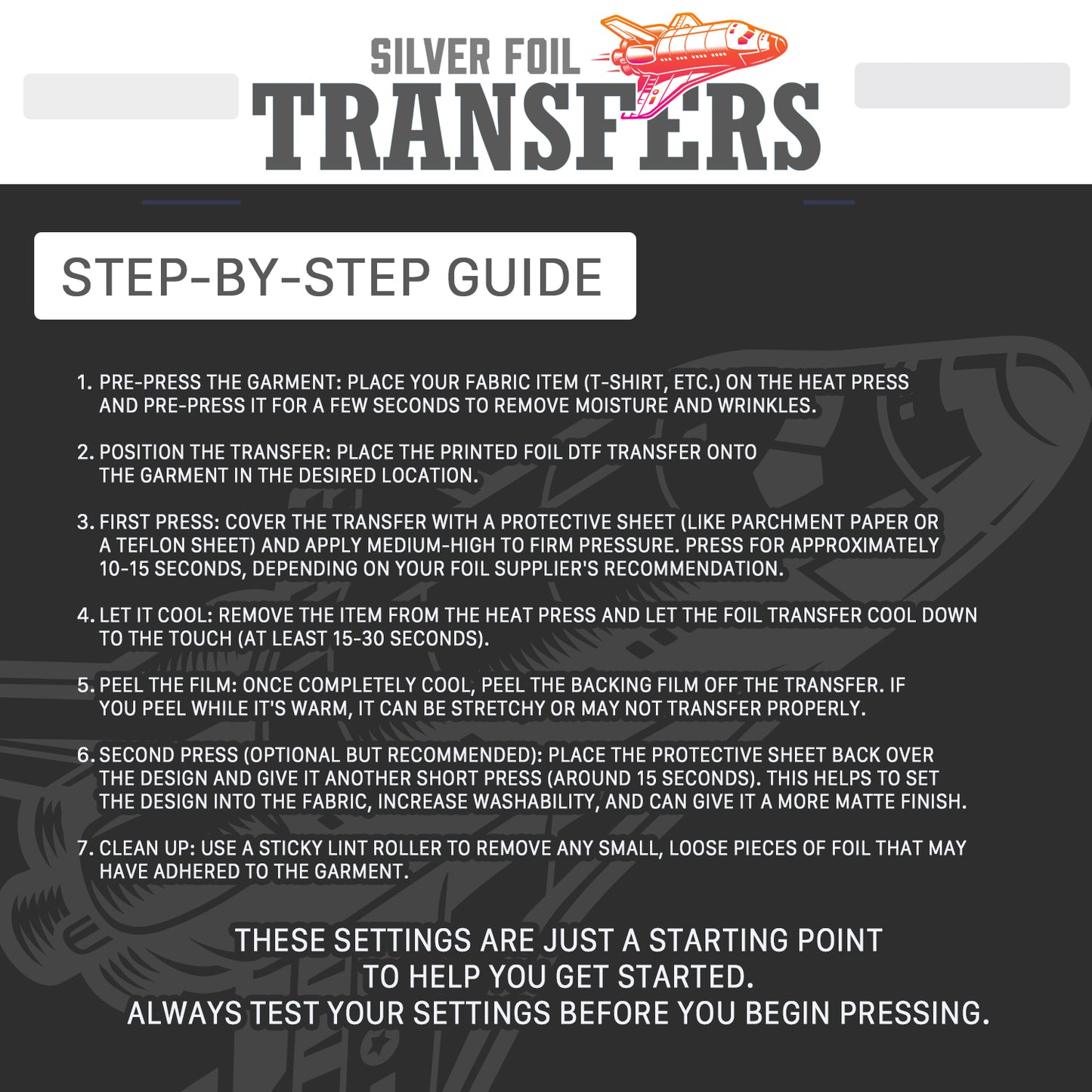 Silver Foil DTF Transfers